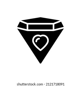Icono de amor de Diamante logotipo de estilo sólido vector