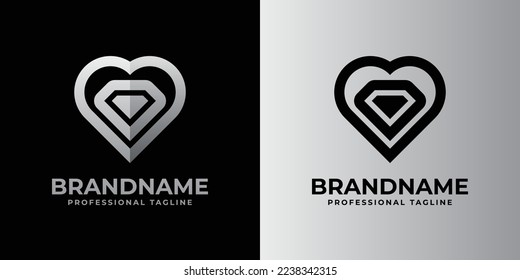Diamond Love Logo, suitable for any business related to Love and Diamond.