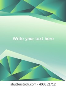 Diamond low poly green Template for write your information.