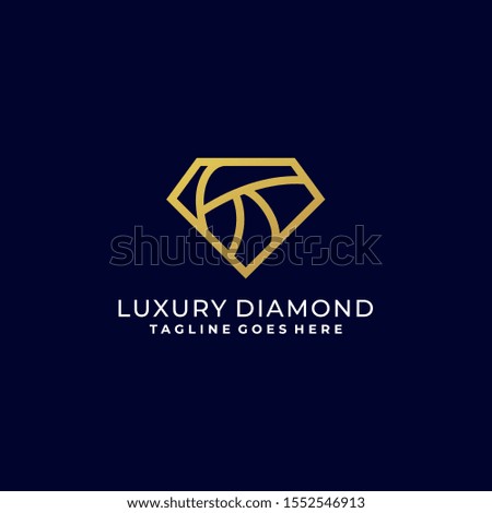 Diamond Luxury Line Art Vector Template Design Illustration, suitable for the beauty industry, multimedia jewelry stores and all other related businesses.