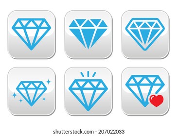 Diamond luxury vector buttons set 