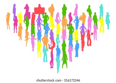 Diamante hecho de siluetas vectoriales 