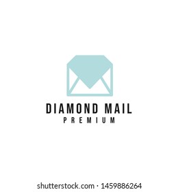 diamond mail logo design template