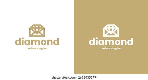 diamond mail vector logo design