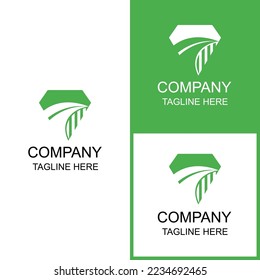 Das Logo für die Kombination aus Diamant und Karte kann für Marken und Unternehmen verwendet werden