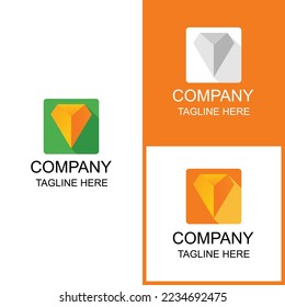 The diamond and map combination logo design can be used for brands and businesses