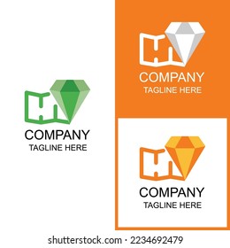 The diamond and map combination logo design can be used for brands and businesses