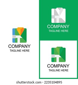 The diamond and map combination logo design can be used for brands and businesses