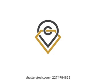 Marcador de mapa de diamantes Localización de pinza Logotipo Símbolo de concepto símbolo de icono Diseño de elemento. Geotag, Place, Pinpoint, Joyería, Joyería, Logotipo Gem. Plantilla de ilustración de vector