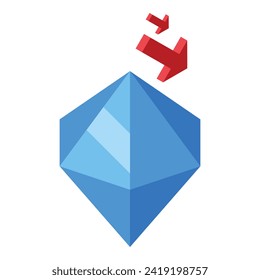 Diamant-Marktwirtschaft Symbol isometrische Vektorgrafik. Währungsmarkt. Wirtschaftsbewegung