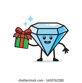 Diamond mascot character design vector