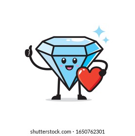 Diamond mascot character design vector