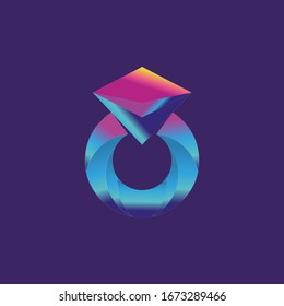 Logo del anillo del diamante metálico vibrante 80