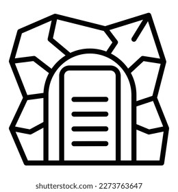 Diamond mine icon outline vector. Game golden. Miner cart