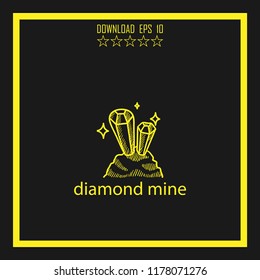 diamond mine sketch vector icon