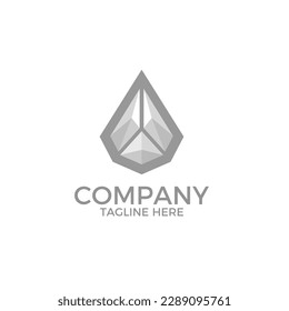 Logo de los Minerales de Diamantes. Vector de diamantes. Piedra negra. 