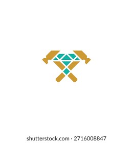 Diseño de logotipo abstracto de minería de diamantes.