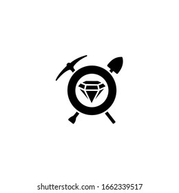 Diamond Mining Symbol Logo Design Vector Template Illustration. Vector illustration on white background.