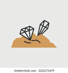 diamond mining vector icon minerals 