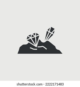 minerales de iconos de vectores de minería de diamantes 