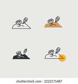 diamond mining vector icon minerals 