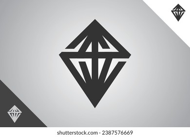 Diamond modern logotype. Perfect and minimal logo for business related to art, design and creativity industry. Isolated background. Vector eps 10.