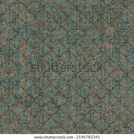 Diamond Modern Rug green Pattern Boho Geometric kilim ikat pattern with grunge texture