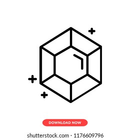 Diamond modern vector style. Jewellery diamond gold icon for web and app.