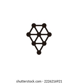 Diamond, molecules geometric symbol very simple logo vector