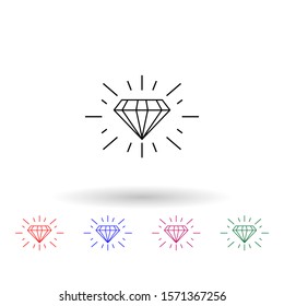 Diamond multi color icon. Simple glyph, flat vector of profit icons for ui and ux, website or mobile application