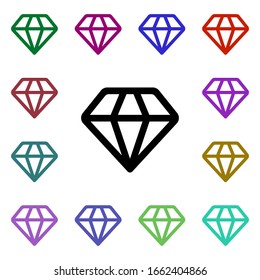 Diamond multi color style icon. Simple glyph, flat vector of web icons for ui and ux, website or mobile application
