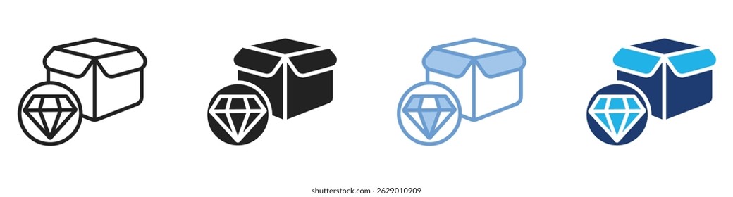 Diamante multi estilo. Conjunto de iconos de ilustración simple.