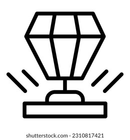 Diamantenmuseum Symbol Umrissvektor. Galerie Museum. Malkultur