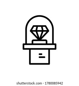Diamante, icono del museo. Línea simple, contorno de elementos vectoriales de iconos de cosas históricas para ui y ux, sitio web o aplicación móvil