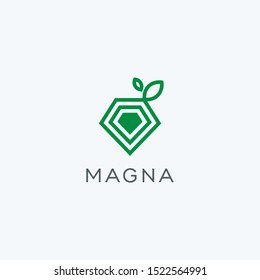 Diamond nature logo design vector