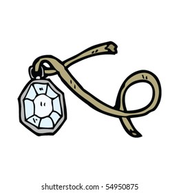 desenho animado de colar de diamante
