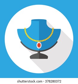 diamond necklace flat icon