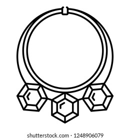 Diamond necklace icon. Outline diamond necklace vector icon for web design isolated on white background