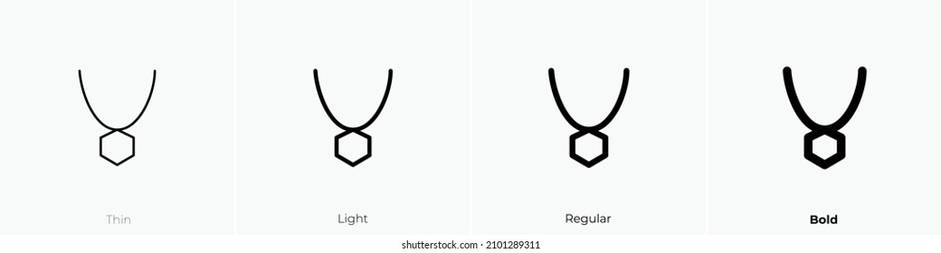 Diamond Necklace Icon. Thin, Light Regular And Bold Style Design Isolated On White Background