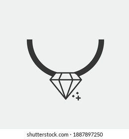 diamond necklace icon vector luxury gemstone