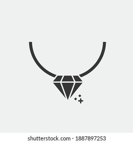 collar de diamantes icono vector piedra de lujo