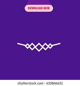 Diamond Necklace Vector Icon, The outlined symbol of jewellery on purple background. Simple, modern flat vector illustration for mobile app, website or desktop app  