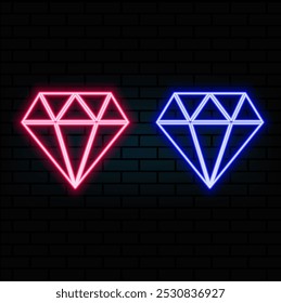 Diamond neon icon. Simple thin line, outline vector of casino icons for ui and ux, website or mobile application..5.