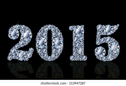 Diamond new 2015 year card, vector illustration