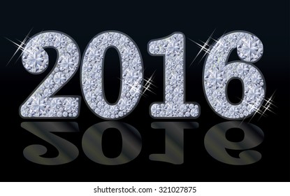 Diamond New 2016 Year background, vector illustration