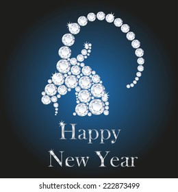 Diamond  new year banner, vector illustration