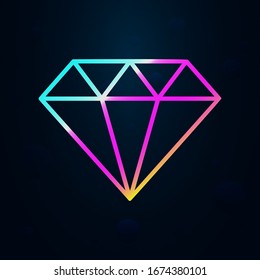 diamante en icono de estilo nolan. Línea delgada simple, vector de esquema financiero e iconos de gráficos para ui y ux, sitio web o aplicación móvil