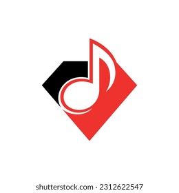 Diseño de vectores con logotipo de música Diamond Note. logotipos, elemento de logotipo para la plantilla.