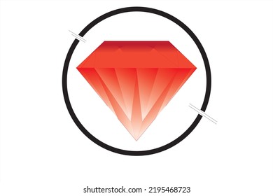 DIAMOND NUMBER 01. LOGO IMAGE. RED. VECTOR TEMPLATES