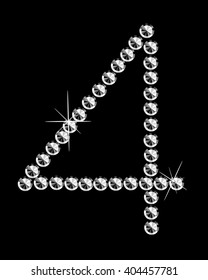 Diamond number isolated on black background. Vector art.